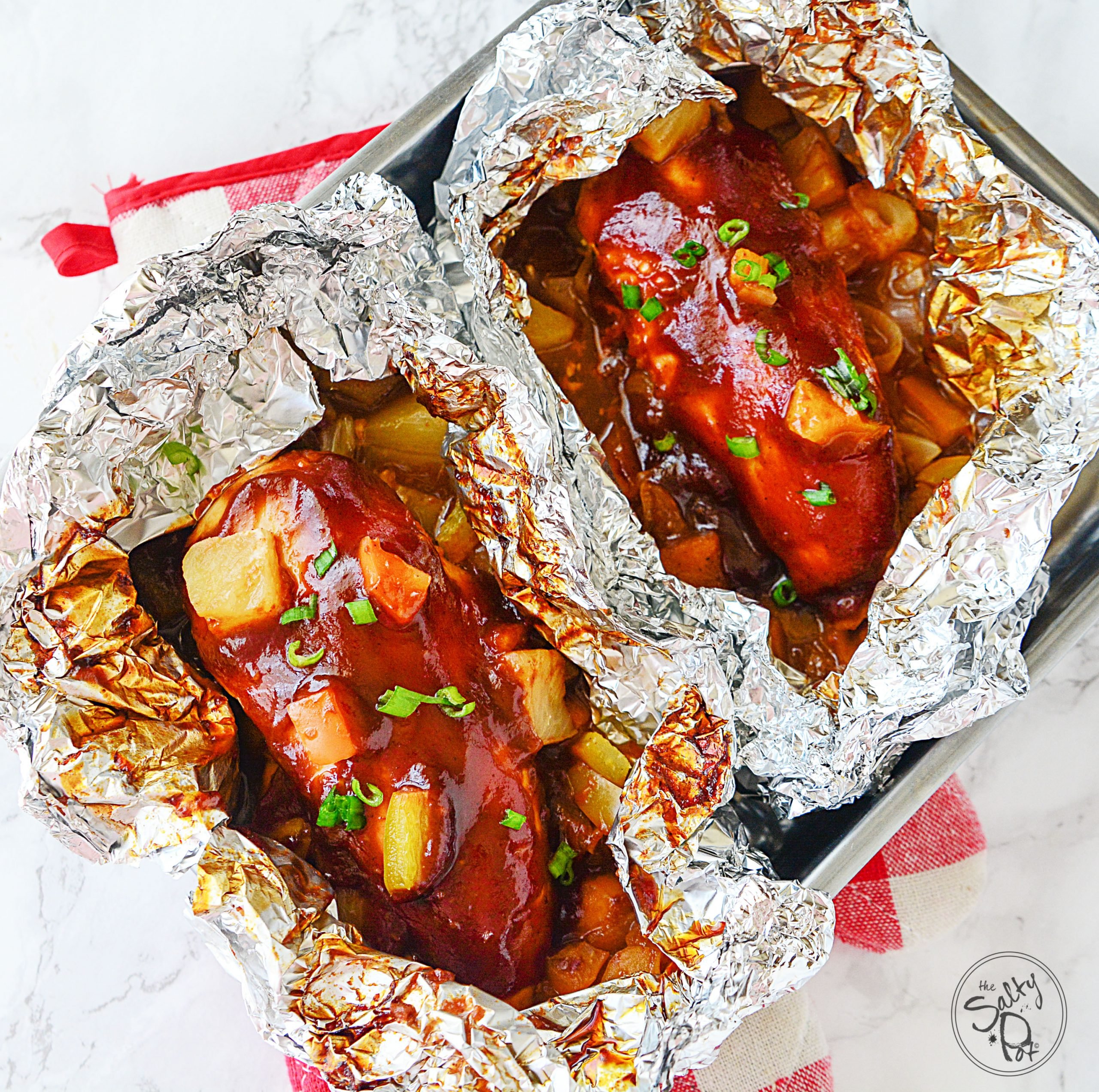 BBQ Chicken Pineapple Foil Packet Dinners