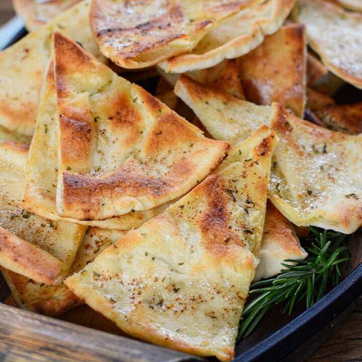 Garlic Rosemary Pita Chips