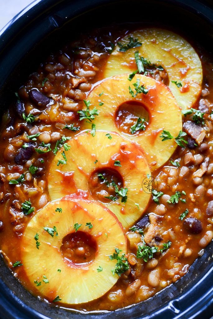 Slow Cooker Pineapple Pork with Quinoa - A Bird and a Bean