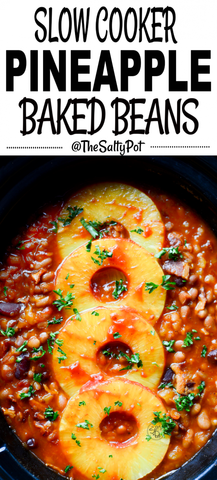 Easy Slow Cooker Pineapple Baked Beans The Salty Pot