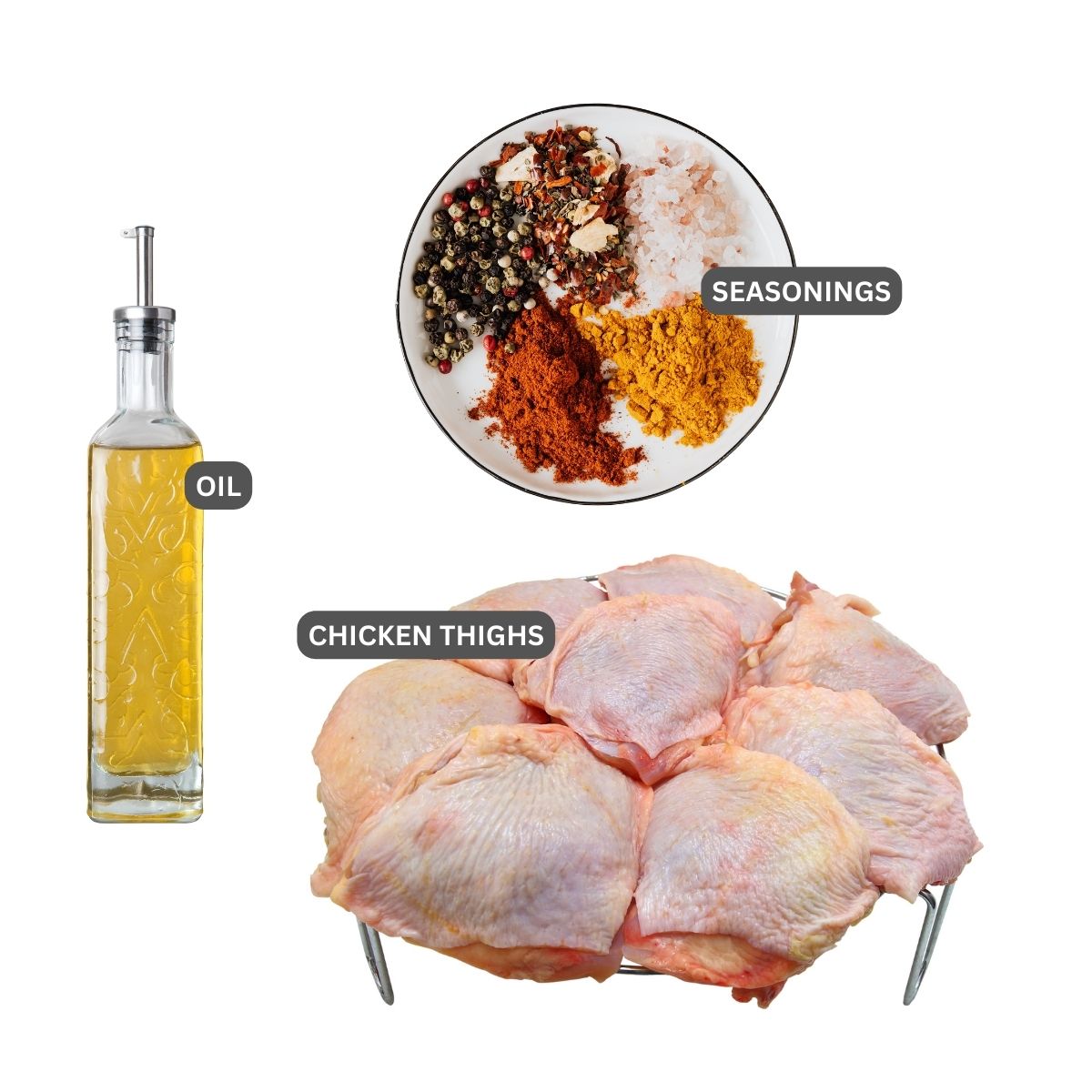 Ninja foodi air fryer chicken thighs ingredient photo.