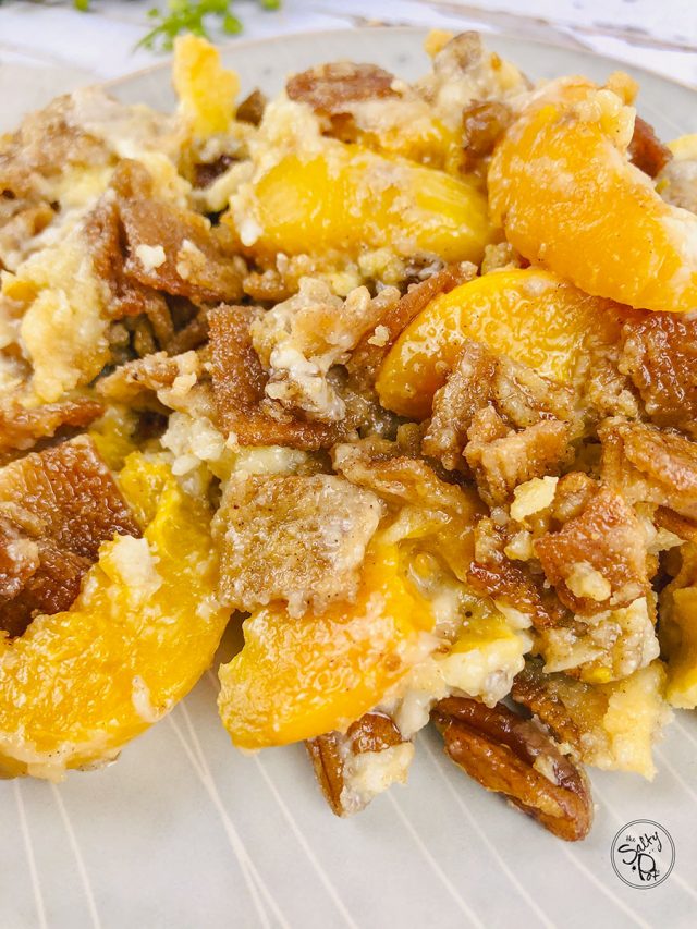 Easy Cinnamon Toast Crunch Peach Cobbler The Salty Pot