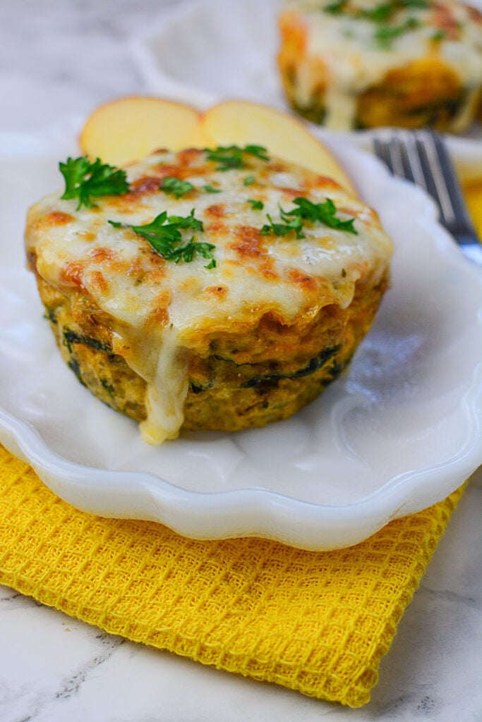 Cheesy sausage and egg frittata muffins.