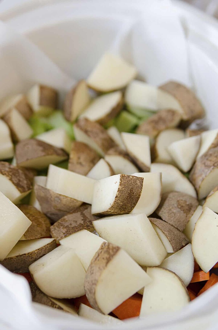 Crockpot Rustic Chicken Stew (with Biscuits) | The Salty Pot