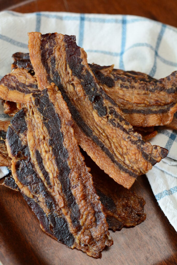 Dehydrated sweet and salty bacon. 