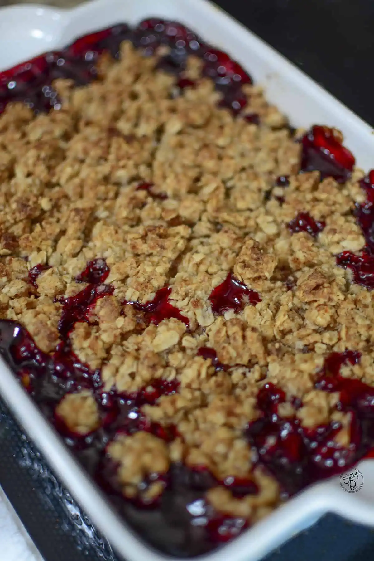 Sour Cherry Crisp with Berries - A Beautiful Plate