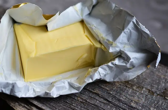 Butter in a foil packet.