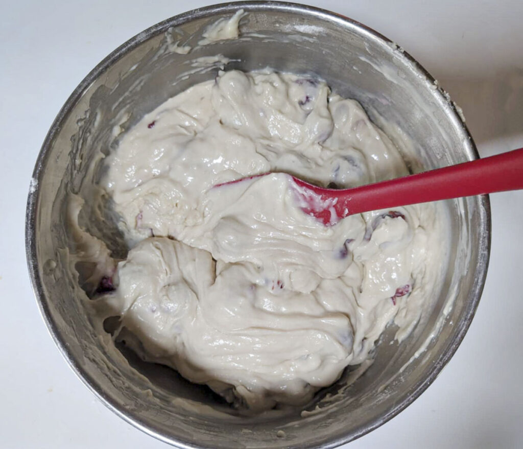 The batter mixed and ready to bake.