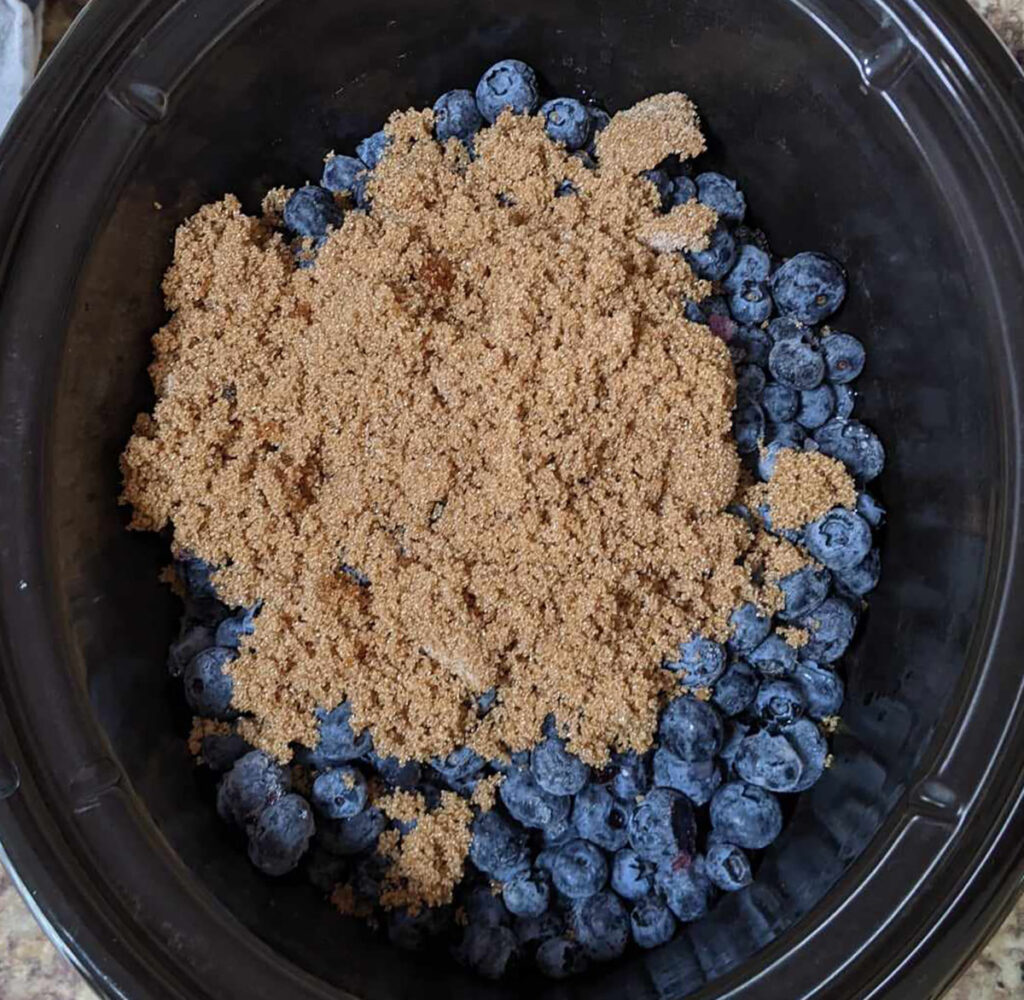 Fresh blueberries with brown sugar.