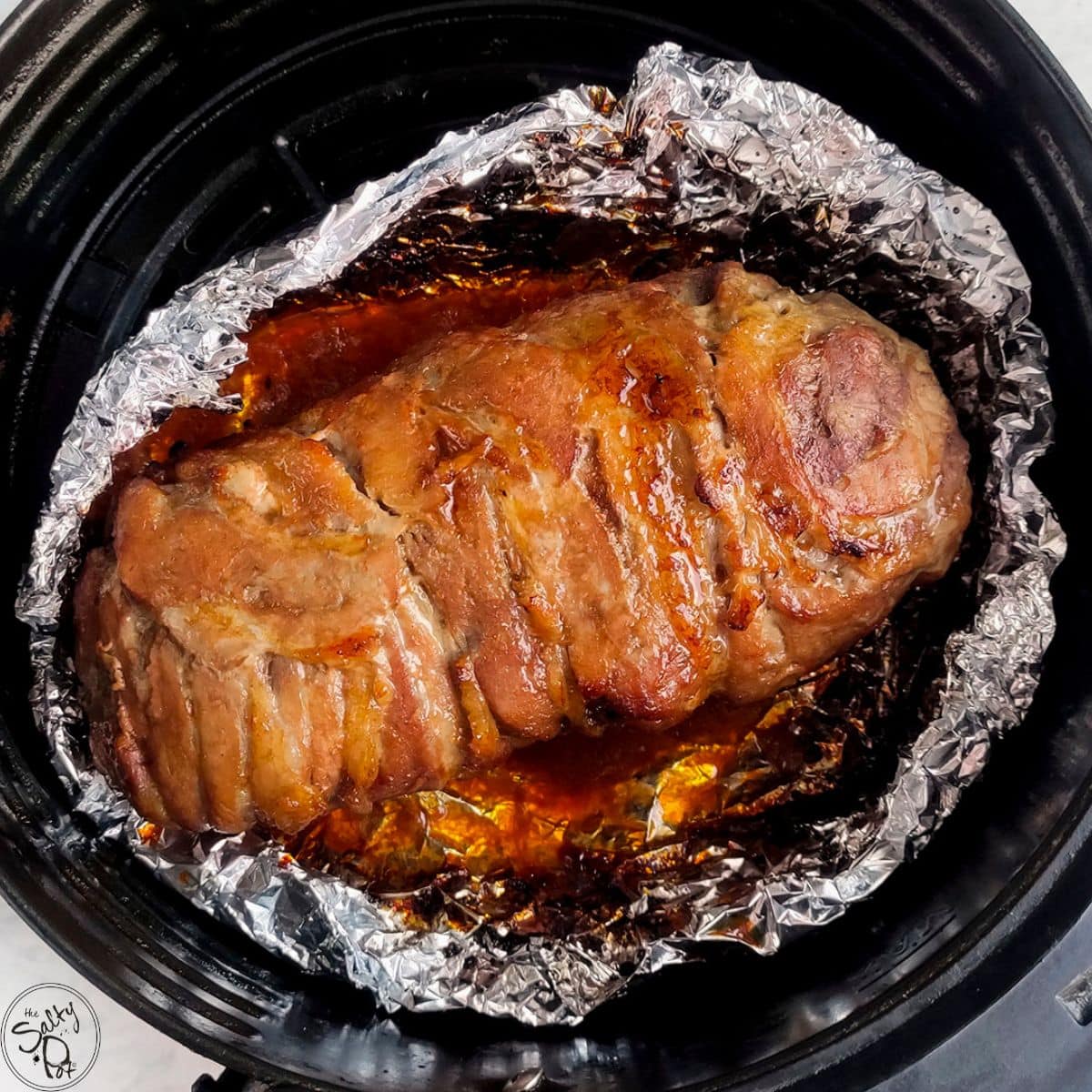 Air Fryer bacon wrapped pork loin in Air fryer