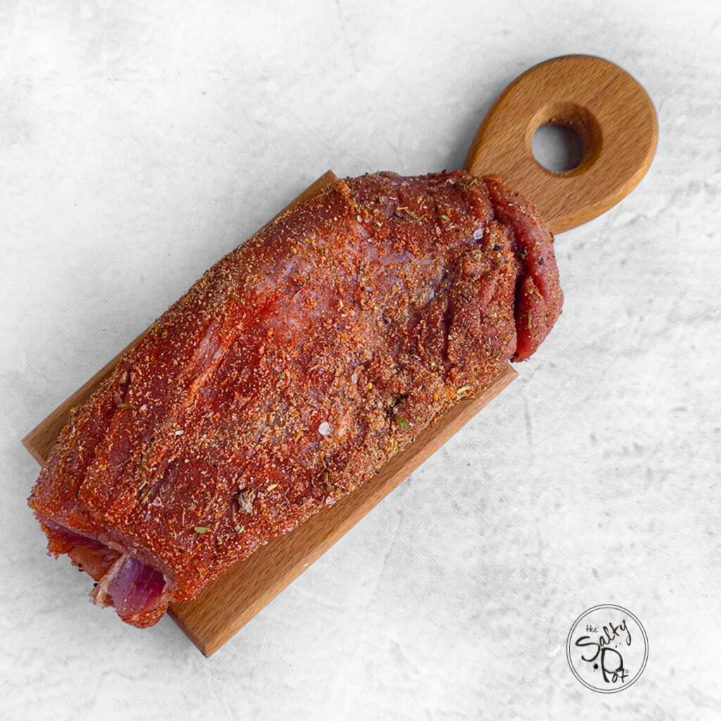 pork tenderloin Rub with salt and spices