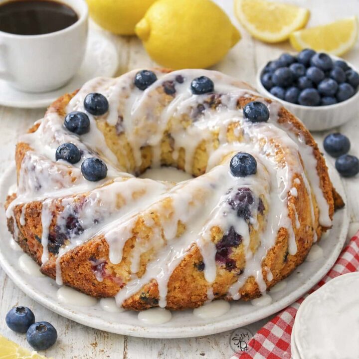 Blueberry lemon bundt cake square image