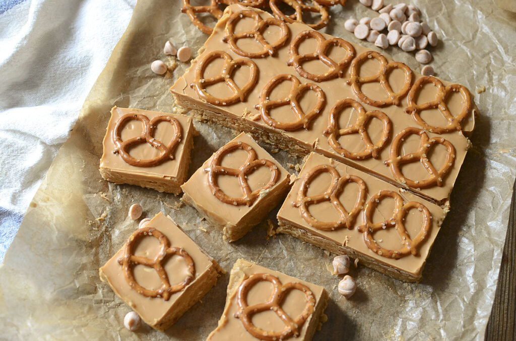 Peanut butter no bake pretzel bars The Salty Pot